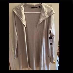 Cyrus medium beige hooded long sleeve cardigan